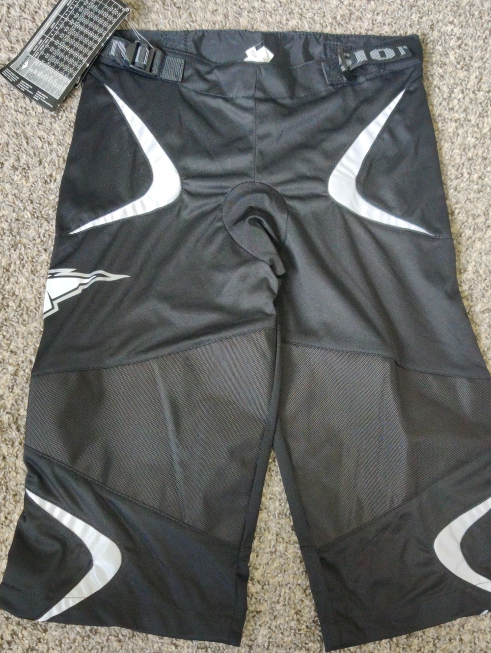 Men's Black Athletic Hockey Shorts with White Accents